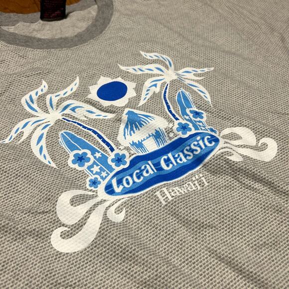 Gecko Local Classic Surf Vintage Tee Hawaii Mens Size XL Gray Blue White - Picture 2 of 5
